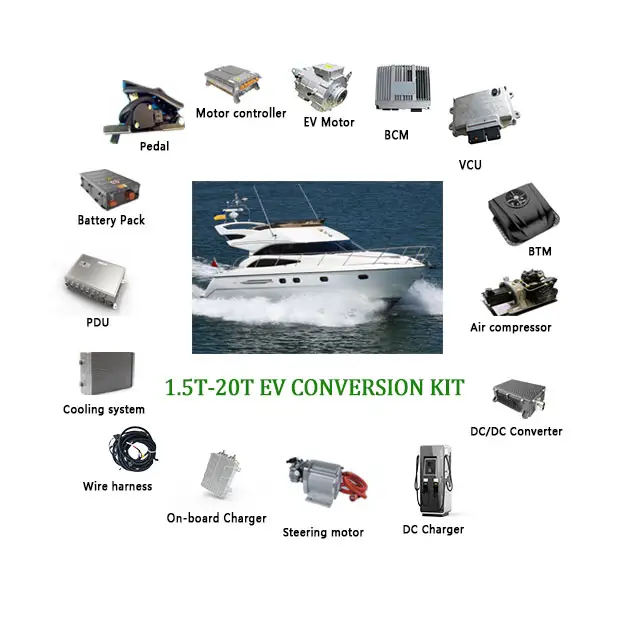 AeaAC motor akıllı kontrol sistemi ile tekne için elektrikli deniz tahrik AES03T EV dönüşüm kiti