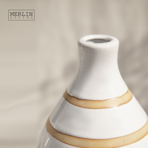 멀린 리빙 럭셔리 홈 데코 테이블 클레이 꽃병 화이트 세라믹 꽃병 큰 꽃병 장식 차오저우 세라믹 공장 도매 OEMODM - Product Image 3