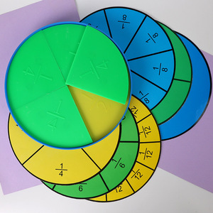 Bloques de fracciones, problemas de fracciones, suma y resta de matemáticas para primaria, dispositivo de demostración, disco, círculo - Product Image 2