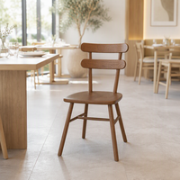 Chaise de salle à manger en bois de frêne massif, style moderne du milieu du siècle, dossier de luxe léger pour restaurant, salon de thé, bureau, hôtel