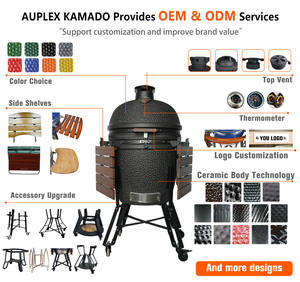 Productos en Tendencia 2025, Asador de Carbón Auplex, Kamado de Cerámica de 18 Pulgadas, <span class=keywords><strong>Parrilla</strong></span> Kamado Joe Grande para Jardín, Camping <span class=keywords><strong>y</strong></span> Exteriores - Product Image 5