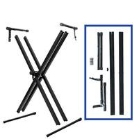Support de clavier pliable en métal et ensemble de tabouret de piano réglable, tabouret portable pour piano électronique, orgue ou guitare, léger