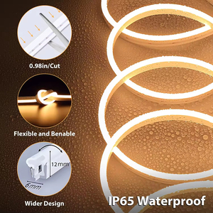Bande de diodes électroluminescentes en silicone 120 LED/m 12V 6mm, décoration de maison de vacances, logo flexible, IP67 - Product Image 3