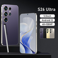 Mini smartphone 5 pouces S26 Ultra 5G LTE 6 Go + 128 Go Android 13 Deca Core Appareil photo 108 MP Reconnaissance faciale Débloqué Version globale