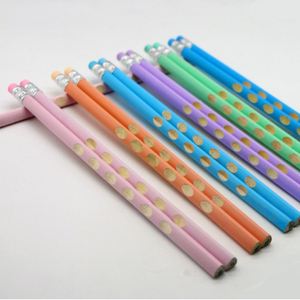 Crayon en bois hexagonal coloré Groove HB avec gomme, papeterie mignonne pour enfants et étudiants, écriture, croquis, vente en gros, logo personnalisé - Product Image 1