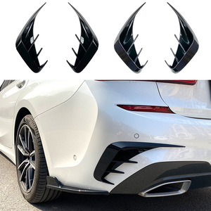 Bmw 3 Series G20 Rear Bumper Wind Blade Piano Black Carbon Fiber Texture Abs <b>Decal</b> For 320i 330i 2019 2022 - Product Image 5
