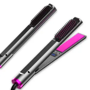 3 In 1 Hot Comb Straightener Electric Wholesale Factory Flat Iron Hair Curler Straightener