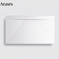 Receveur de douche BMC blanc pur, surface solide, aspect impeccable, vente directe usine, neuf pour salle de bain