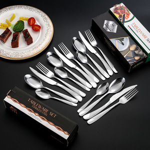 Juego de cubiertos de acero inoxidable de 24 piezas apto para lavavajillas para juegos de vajilla - Product Image 1