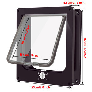 Porte pour animaux de compagnie à 4 voies avec fermeture sécurisée, pour portes et fenêtres intérieures et extérieures, installation facile, entrée pour animaux de compagnie avec volet transparent - Product Image 5