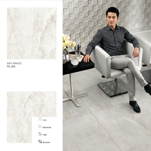 Roman White Glossy Vitrified Porcelain Floor Tiles Luxury Marble Surface for Modern Interior Projects - Product Image 5