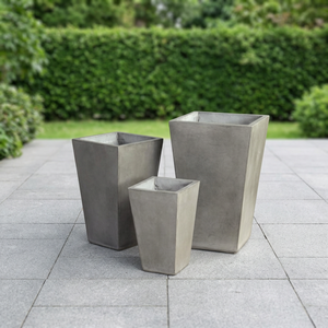 Modern Square Concrete <b>Planters</b> Outdoor Garden Tapered Flower Pots <b>for</b> <b>Trees</b> Shrubs Minimalist Style - Product Image 1