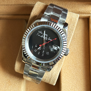 Nouvelles montres mécaniques en acier inoxydable pour hommes 2025, améliorées, avec mouvement NH35, pour les hommes qui s'en fichent, je suis déjà en retard - Product Image 5