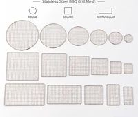 Grille de barbecue ronde en fil métallique, en acier inoxydable, pour le camping, les pique-niques et les restaurants