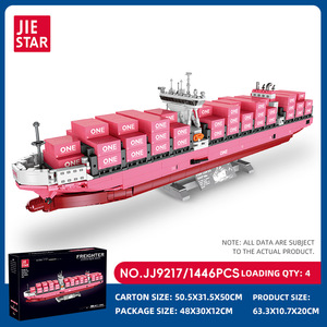 JIESTAR JJ9217 1446PCS Série Navire Conteneur Rose Modèle de Blocs de Construction Jouet Éducatif Cadeau de Fête - Product Image 6