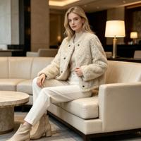 Veste en fausse fourrure de mouton réversible pour femme, en polyester, à revers ample, pour l'hiver, vente en gros, OEM ODM disponible