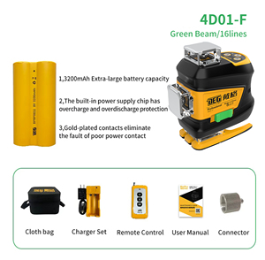 DEGLASERS Endüstriyel OEM 40mW Yeşil Işınlı Çapraz Lazer Seviyesi 360 Kendinden Seviyeleme 16 Çizgili 2mm Genişlik Büyük Kapasiteli Lityum Pil - Product Image 6