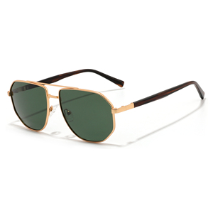 Gafas de Sol de Piloto con Marco Dorado y Lentes Polarizadas Verdes, 100% Protección UV, Unisex, para Adultos, Uso en Exteriores - Product Image 1