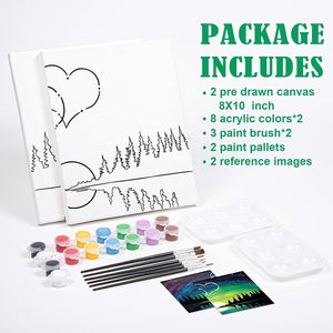 ชุดระบายสีและจิบสำหรับผู้ใหญ่ผ้าใบ<span class=keywords><strong>แบบ</strong></span><span class=keywords><strong>วาด</strong></span>ไว้ล่วงหน้าสำหรับภาพสุนัขแมวสำหรับงานเลี้ยงคู่รัก - Product Image 4