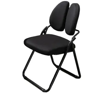 Toptan katlanır düzeni sandalye-Basit konferans ofis okul çift arkalığı tabure hafif katlanır file kumaş mavi siyah sandalye olaylar için