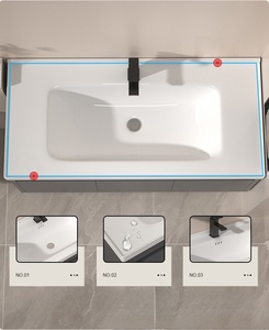 <b>Small</b> sized thickened honeycomb space aluminum ceramic integrated basin intelligent <b>mirror</b> cabinet bathroom cabinet - Product Image 5