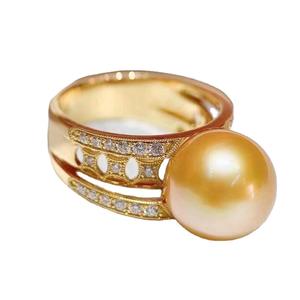 แหวนเงินแท้ S925 ประดับมุกธรรมชาติทรงกลม 12-11 มม. สไตล์หรูหราเบาๆ ดีไซน์เปิดปรับขนาดได้ โรแมนติก ใช้งานได้หลากหลาย - Product Image 5