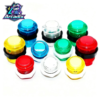 Bouton-poussoir en plastique éclairé 28 mm 250 V 16 A pour panneau de commande d'arcade DIY (version anglaise)