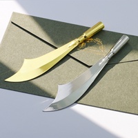 Cuchillo de acero inoxidable elegante con diseño de lazo, suministros al por mayor, caja redonda, función de moda, estilo katana, abridor de cartas, espada.