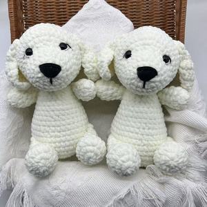 Ganchillo a mano Perros blancos <span class=keywords><strong>Ojos</strong></span> de seguridad <span class=keywords><strong>y</strong></span> nariz <span class=keywords><strong>para</strong></span> bebé Amigurumi Hilo grueso Juguetes de animales <span class=keywords><strong>para</strong></span> niños - Product Image 5