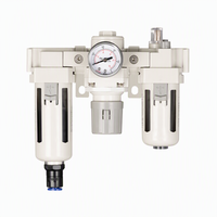 Unité combinée FRL en alliage d'aluminium 3/8 pouce avec purgeur automatique, filtre à air pneumatique, régulateur et lubrificateur, précision de filtration 5 µm, 3000 L/min