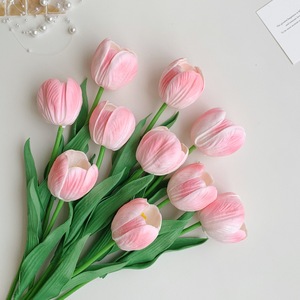 Ramo de Tulipanes Artificiales Muyu Chronicles, Rosa, Amarillo, Blanco, Coral, Naranja, Rojo, Rama Individual, Decoración para el Hogar, Accesorios para Bodas - Product Image 2