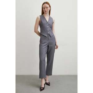 Chaleco con Copas Forradas para Mujer, en Tela de Lana Antracita, para Traje - Product Image 5