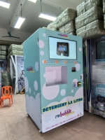 Máquina Expendedora de Jabón para Lavandería con Dispensador de Líquido Compatible con Mastercard y VISA, Operada con Monedas y con Pago sin Efectivo