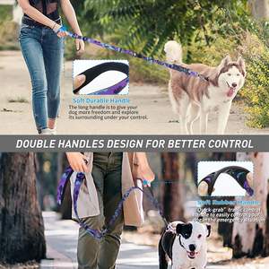 Guinzaglio per Cani 4-in-1 con Ammortizzatore, Anti-Trazione, Doppia Impugnatura, Nylon Resistente, Stampa di Lusso, per Addestramento e Auto - Product Image 5