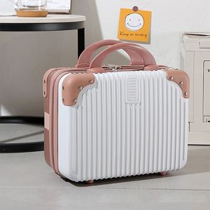 Unisex ABS Lightweight Luggage Case Boarding Small <b>Suitcase</b> Custom LOGO Mini 14-inch Makeup Case Gift Box Packing Box - Product Image 3
