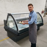 Vitrine Réfrigérée Commerciale pour Viande Fraîche – Présentoir Réfrigéré pour Boucherie et Charcuterie, Aliments Préparés et Plats Chauds