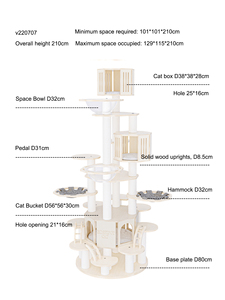 Arbre à chat avec structure en bois véritable, grande maison <span class=keywords><strong>pour</strong></span> chats de grande taille, structure d'escalade multi-niveaux <span class=keywords><strong>pour</strong></span> chats - Product Image 3
