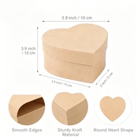 Boîte cadeau rigide en forme de cœur, écologique, biodégradable, recyclable, mate, réutilisable pour le rangement de bijoux, emballage de mariage, emballage de fête, bricolage