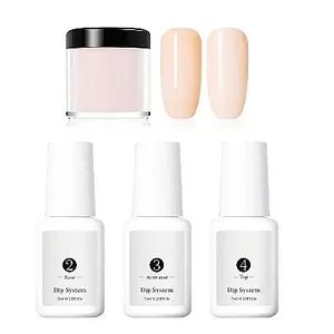 4PCS/Set Dipping System Nail Kit Nail Art Dipping Powder With Base Activator Liquid Gel