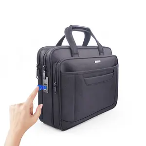 Fingerprint Lock Lawyer Anti Theft Briefcase Work Business Computer Men Bags Handbags Famous Brands