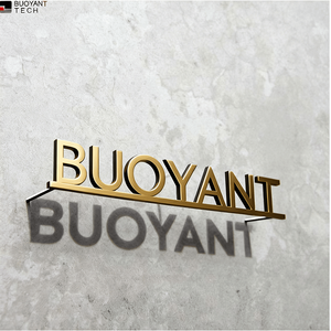 BUOYANT Rustic Metal Wall Letters <strong>Gold</strong> 3d Stainless Steel Signs Custom logo Backlit Sign of 3d Letters Sign - Product Image 1