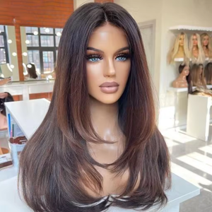 Katlı Kesim Uzun Kaküllü Bakire Remy Vietnam Saçı Kütikül Hizalı İnsan Saçı Şeffaf Ön Peruk Kadınlar İçin Yapıştırıcısız - Product Image 2