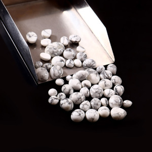 Cabochon ovale en howlite blanche naturelle de luxe 5x3 MM, pierre précieuse lisse et non montée pour la fabrication de bagues, boucles d'oreilles, pendentifs, bracelets et bijoux - Product Image 5