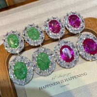 TIASNHE Italie Industrie Lourde Vente Chaude Transfrontalière Ensemble Boucles d'Oreilles et Bague Fleur de Glace en Zircon Tendance Vente en Gros Usine