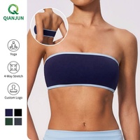Soutien-gorge de yoga sans bretelles pour femme, antidérapant, sans coutures, tube top, soutien-gorge de sport extensible dans 4 directions, crop top pour l'entraînement et la gym