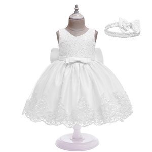 Vestido de Noche Festivo para Niñas, Vestido Largo de Lujo con Lazo de Encaje, Talla Mediana, Vestido de Fiesta Personalizado al por Mayor para Cumpleaños y Festivales - Product Image 5