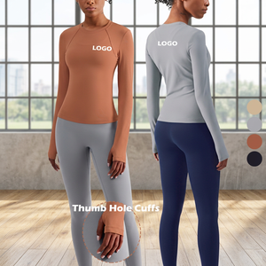 T-shirts de sport pour femmes, col rond, polyester, haute qualité, respirants, séchage rapide, compression, logo personnalisé imprimé, pour adultes. - Product Image 3