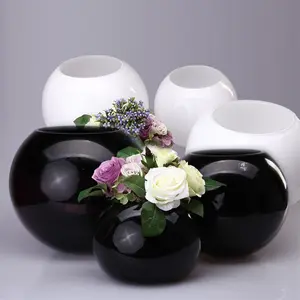 Vase en boule de verre argenté, center de Table personnalisé, décoration, rond, Vase à fleurs