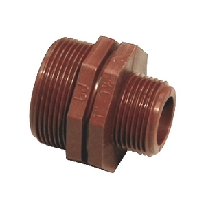 ข้อต่อลดขนาดนิปเปิ้ล PP สีน้ำตาล 1 1/2 x 1 นิ้ว สำหรับงานประปา - Product Image 1