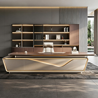 Bureau de direction modulaire haut de gamme en MDF, de style italien moderne et luxueux, pour une utilisation saine au bureau à domicile et en immeuble de bureaux
